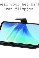 BASEY. Hoes Geschikt voor OPPO A17 Hoesje Bookcase Hoes Flip Case Book Cover - Hoesje Geschikt voor OPPO A17 Hoes Book Case Hoesje - Zwart