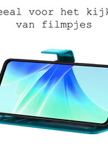 BASEY. Hoes Geschikt voor OPPO A17 Hoesje Bookcase Hoes Flip Case Book Cover - Hoesje Geschikt voor OPPO A17 Hoes Book Case Hoesje - Turquoise