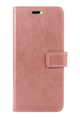 BASEY. Hoes Geschikt voor OPPO A17 Hoesje Bookcase Hoes Flip Case Book Cover - Hoesje Geschikt voor OPPO A17 Hoes Book Case Hoesje - Rosé goud