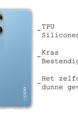 BASEY. Hoes Geschikt voor OPPO A17 Hoesje Siliconen Back Cover Case - Hoesje Geschikt voor OPPO A17 Hoes Cover Hoesje - Transparant