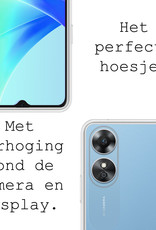 BASEY. Hoes Geschikt voor OPPO A17 Hoesje Siliconen Back Cover Case - Hoesje Geschikt voor OPPO A17 Hoes Cover Hoesje - Transparant - 2 Stuks