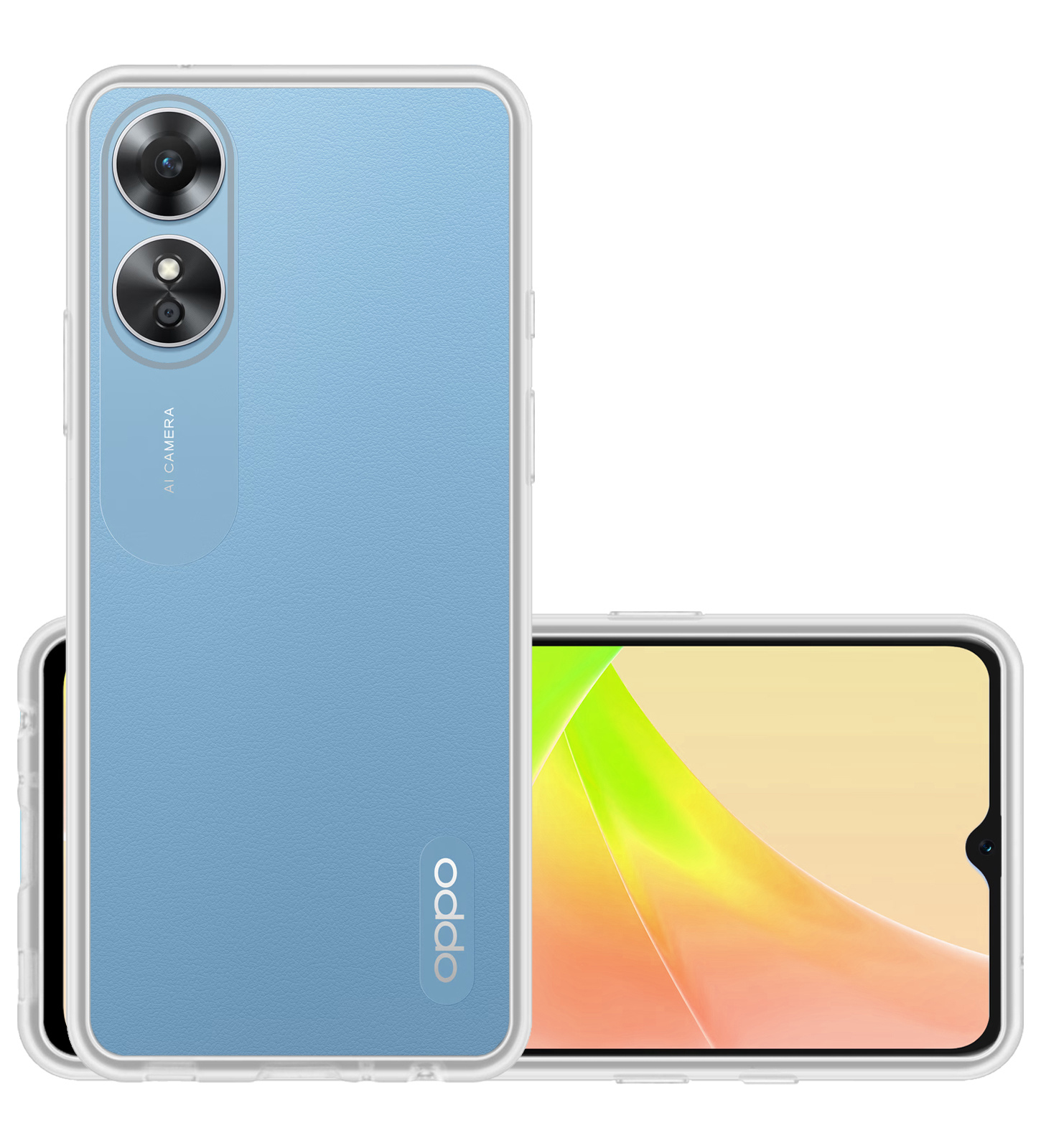 NoXx Hoes Geschikt voor OPPO A17 Hoesje Cover Siliconen Back Case Hoes - Transparant