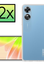 NoXx Hoes Geschikt voor OPPO A17 Hoesje Cover Siliconen Back Case Hoes - Transparant - 2x