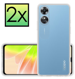 NoXx OPPO A17 Hoesje Siliconen - Transparant - 2 PACK