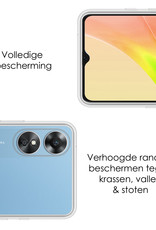 NoXx Hoes Geschikt voor OPPO A17 Hoesje Cover Siliconen Back Case Hoes - Transparant - 2x