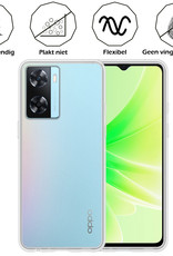 Nomfy Hoesje Geschikt voor OPPO A57 Hoesje Siliconen Cover Case - Hoes Geschikt voor OPPO A57 Hoes Back Case - 2-PACK - Transparant