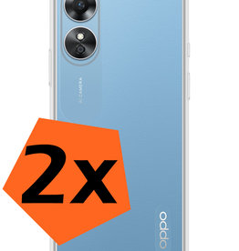 Nomfy Nomfy OPPO A17 Hoesje Siliconen - Transparant - 2 PACK