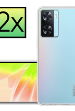 NoXx Hoes Geschikt voor OPPO A57 Hoesje Cover Siliconen Back Case Hoes - Transparant - 2x