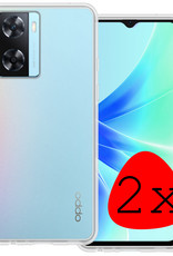 BASEY. Hoes Geschikt voor OPPO A57 Hoesje Siliconen Back Cover Case - Hoesje Geschikt voor OPPO A57 Hoes Cover Hoesje - Transparant - 2 Stuks