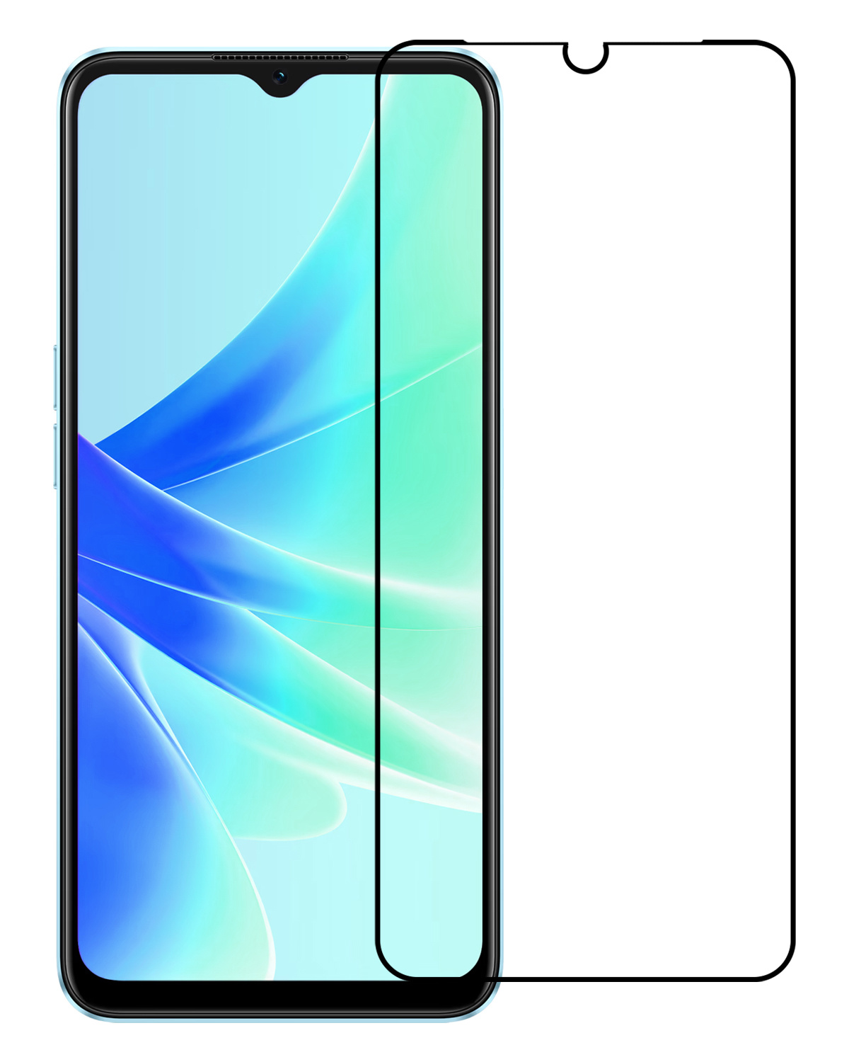 BASEY. Screenprotector Geschikt voor OPPO A17 Screenprotector Beschermglas Full Cover - Screenprotector Geschikt voor OPPO A17 Screen Protector Full Cover