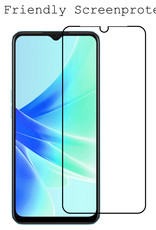 BASEY. OPPO A17 Screenprotector Tempered Glass Full Cover - OPPO A17 Beschermglas Screen Protector Glas - 2 Stuks