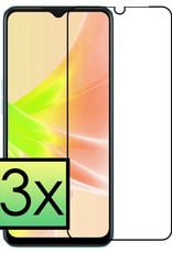 NoXx OPPO A17 Screenprotector Tempered Glass Full Cover Gehard Glas Beschermglas - 3x