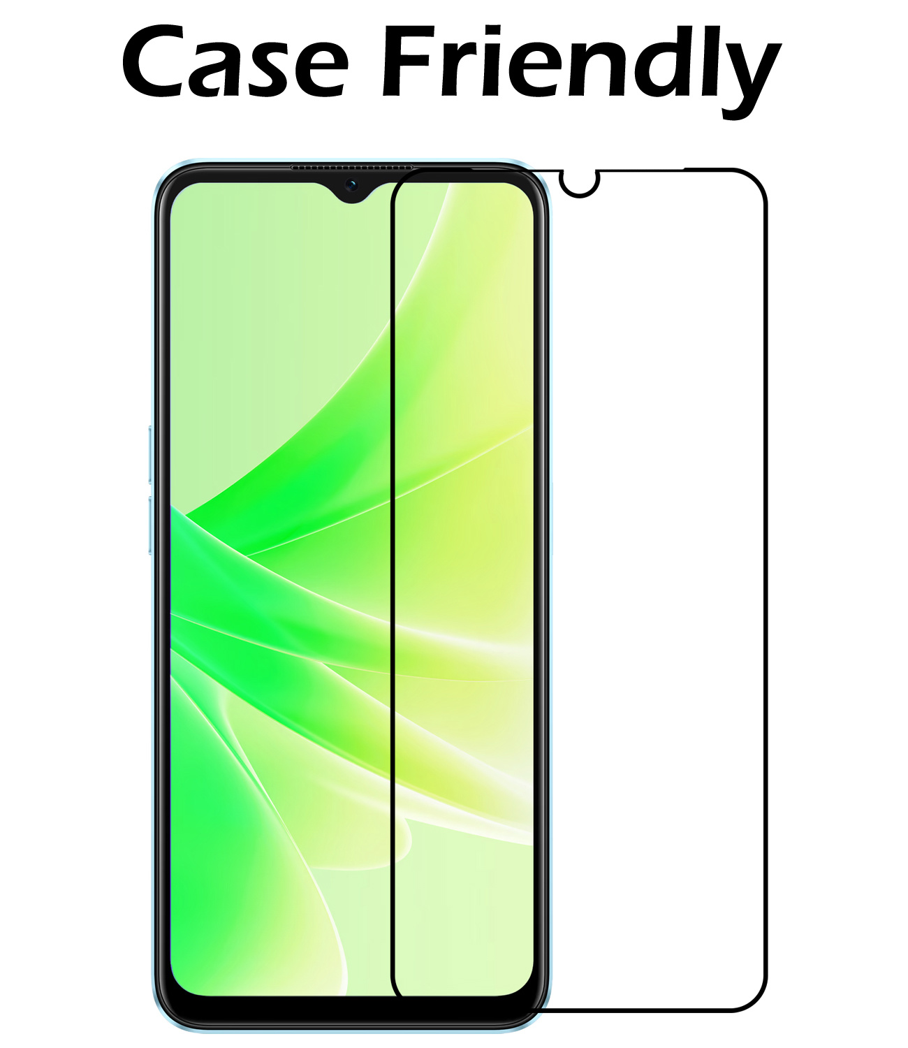 Nomfy Screenprotector Geschikt voor OPPO A17 Screenprotector Bescherm Glas - Screenprotector Geschikt voor OPPO A17 Screen Protector Tempered Glass Full Screen Full Cover