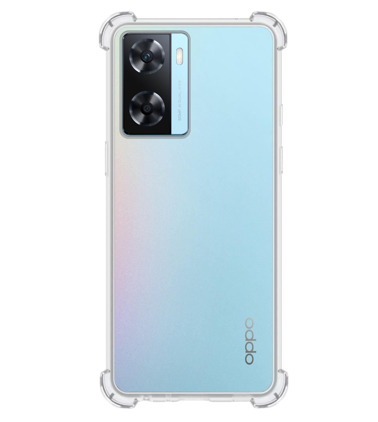 BASEY. Hoes Geschikt voor OPPO A57 Hoesje Shock Proof Case Hoes Siliconen - Hoesje Geschikt voor OPPO A57 Hoes Cover Shockproof - Transparant - 2 Stuks