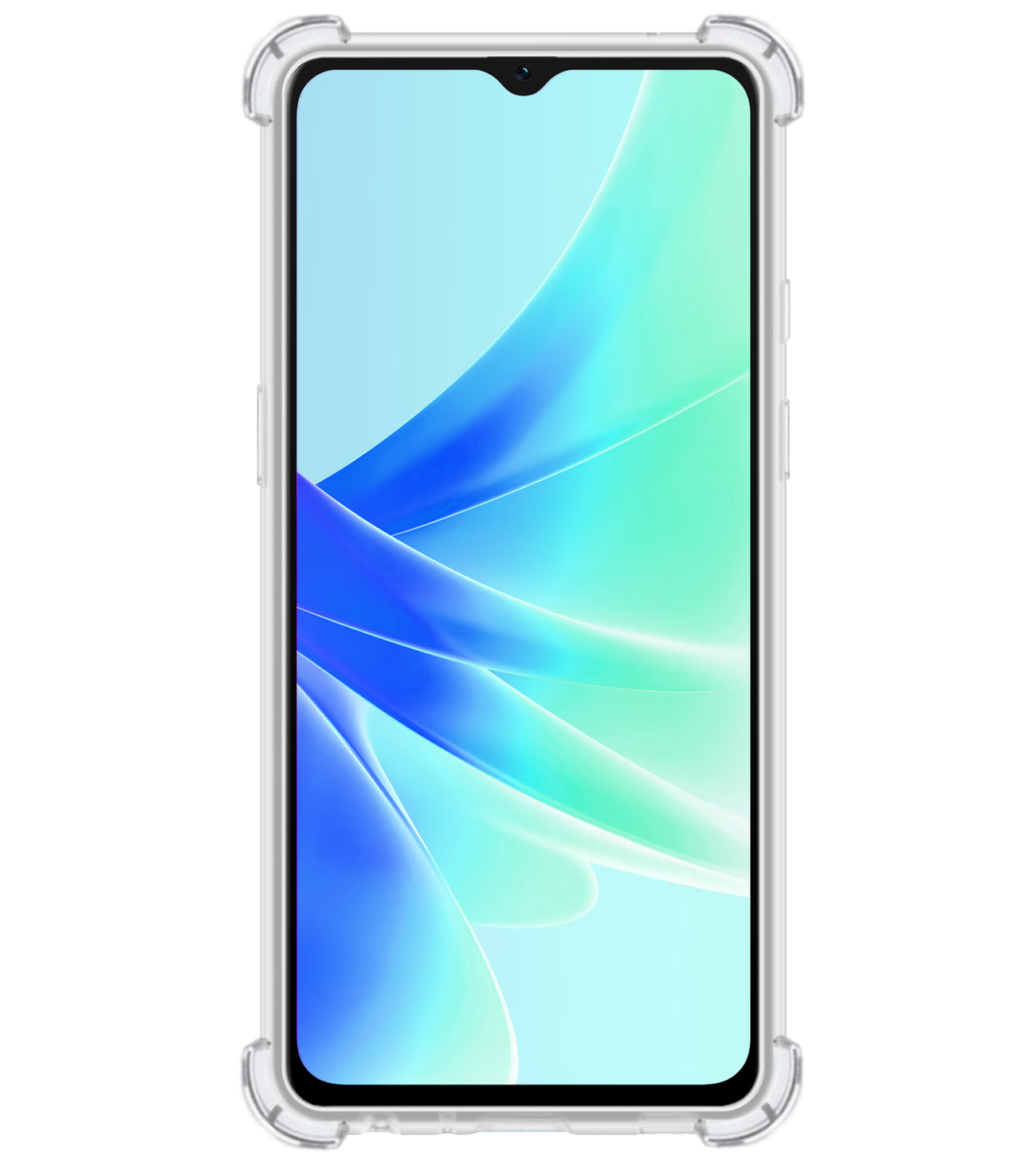 BASEY. Hoes Geschikt voor OPPO A57 Hoesje Shock Proof Case Hoes Siliconen - Hoesje Geschikt voor OPPO A57 Hoes Cover Shockproof - Transparant - 2 Stuks