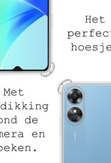 BASEY. Hoes Geschikt voor OPPO A17 Hoesje Shock Proof Case Hoes Siliconen Met Screenprotector - Hoesje Geschikt voor OPPO A17 Hoes Cover Shockproof - Transparant