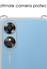 NoXx Hoes Geschikt voor OPPO A17 Hoesje Siliconen Cover Shock Proof Back Case Shockproof Hoes Met Screenprotector - Transparant