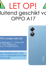 NoXx Hoes Geschikt voor OPPO A17 Hoesje Siliconen Cover Shock Proof Back Case Shockproof Hoes Met 2x Screenprotector - Transparant