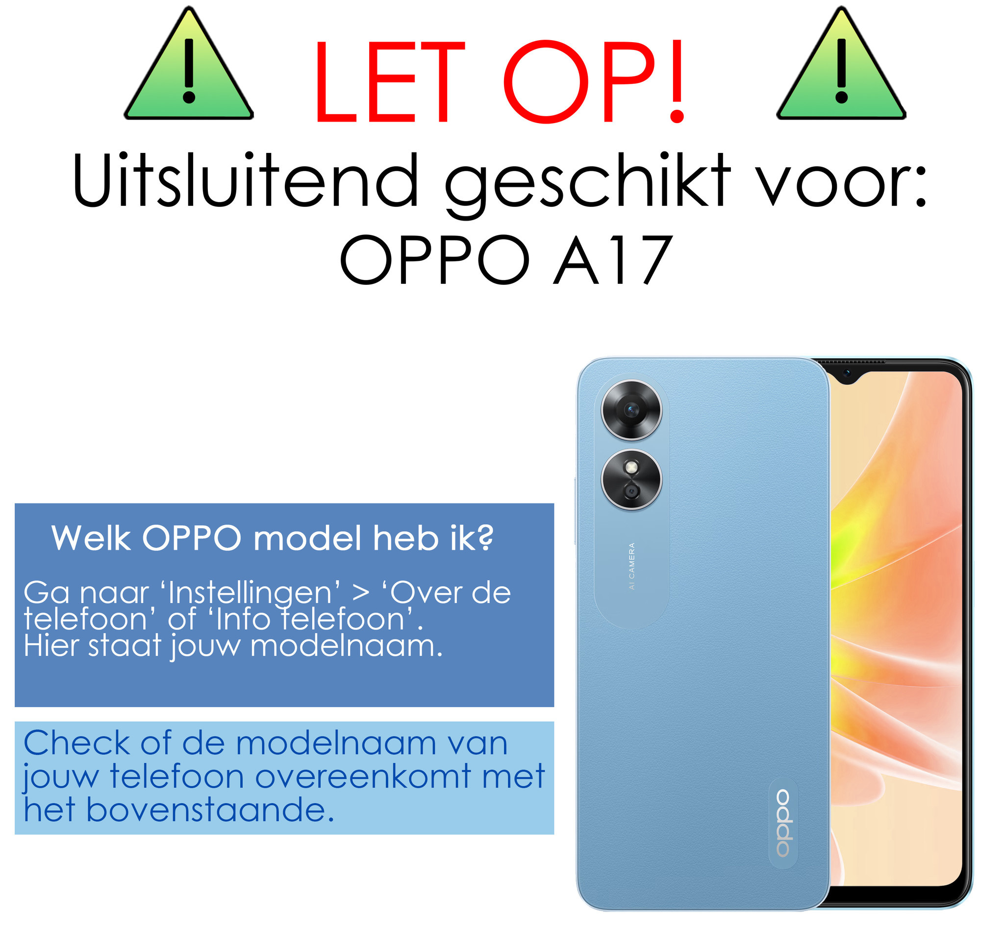 NoXx Hoes Geschikt voor OPPO A17 Hoesje Siliconen Cover Shock Proof Back Case Shockproof Hoes Met 2x Screenprotector - Transparant