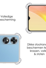 NoXx Hoes Geschikt voor OPPO A17 Hoesje Siliconen Cover Shock Proof Back Case Shockproof Hoes Met 2x Screenprotector - Transparant