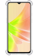 NoXx Hoes Geschikt voor OPPO A17 Hoesje Siliconen Cover Shock Proof Back Case Shockproof Hoes Met 2x Screenprotector - Transparant