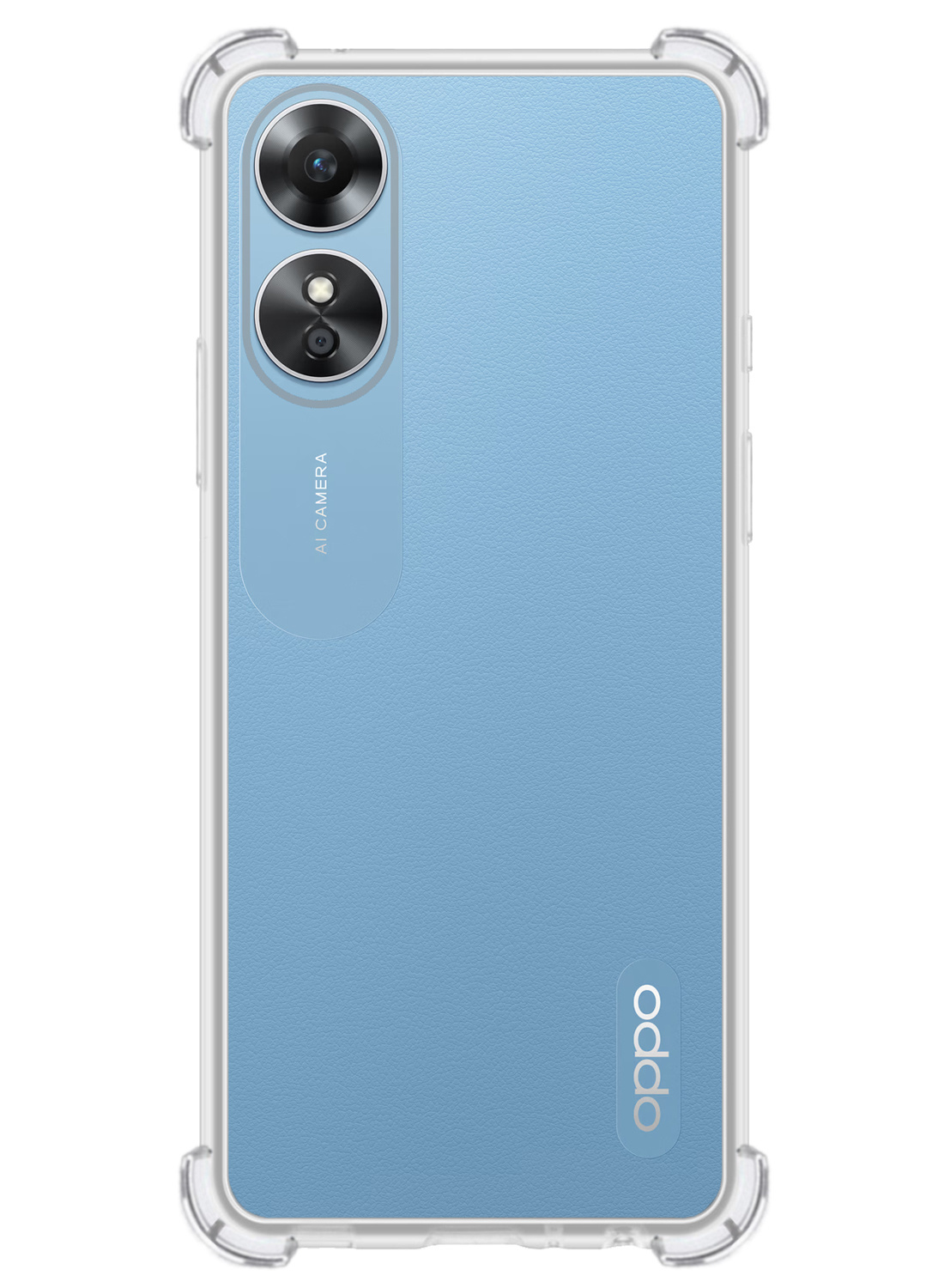 NoXx Hoes Geschikt voor OPPO A17 Hoesje Siliconen Cover Shock Proof Back Case Shockproof Hoes Met 2x Screenprotector - Transparant