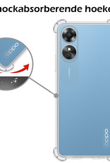 Nomfy Hoesje Geschikt voor OPPO A17 Hoesje Shock Proof Cover Case Shockproof Met Screenprotector - Hoes Geschikt voor OPPO A17 Hoes Siliconen Back Case - Transparant