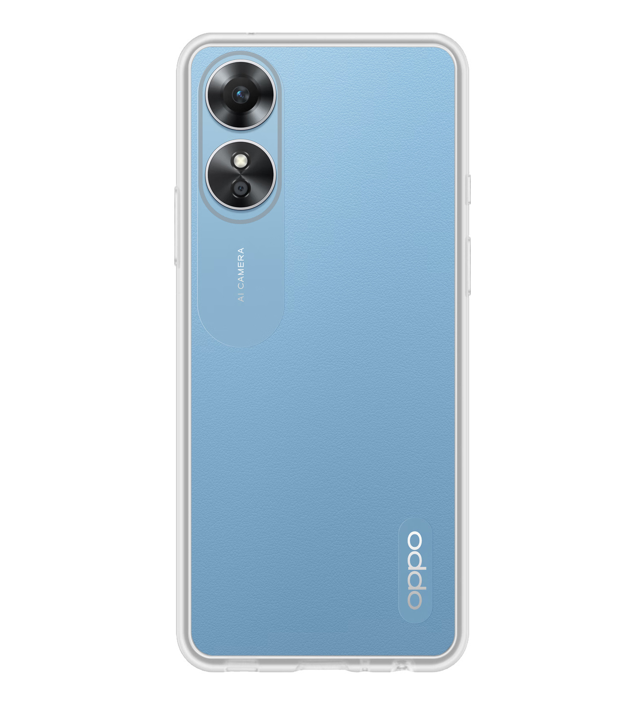BASEY. Hoes Geschikt voor OPPO A17 Hoesje Siliconen Back Cover Case Met Screenprotector - Hoesje Geschikt voor OPPO A17 Hoes Cover Hoesje - Transparant