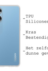 BASEY. Hoes Geschikt voor OPPO A17 Hoesje Siliconen Back Cover Case Met 2x Screenprotector - Hoesje Geschikt voor OPPO A17 Hoes Cover Hoesje - Transparant