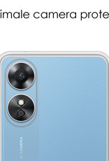 NoXx Hoes Geschikt voor OPPO A17 Hoesje Cover Siliconen Back Case Hoes Met Screenprotector - Transparant