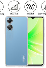 Nomfy Hoesje Geschikt voor OPPO A17 Hoesje Siliconen Cover Case Met Screenprotector - Hoes Geschikt voor OPPO A17 Hoes Back Case - Transparant