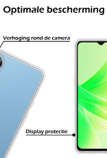 Nomfy Hoesje Geschikt voor OPPO A17 Hoesje Siliconen Cover Case Met Screenprotector - Hoes Geschikt voor OPPO A17 Hoes Back Case - Transparant