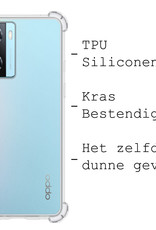 BASEY. Hoes Geschikt voor OPPO A57 Hoesje Shock Proof Case Hoes Siliconen Met Screenprotector - Hoesje Geschikt voor OPPO A57 Hoes Cover Shockproof - Transparant