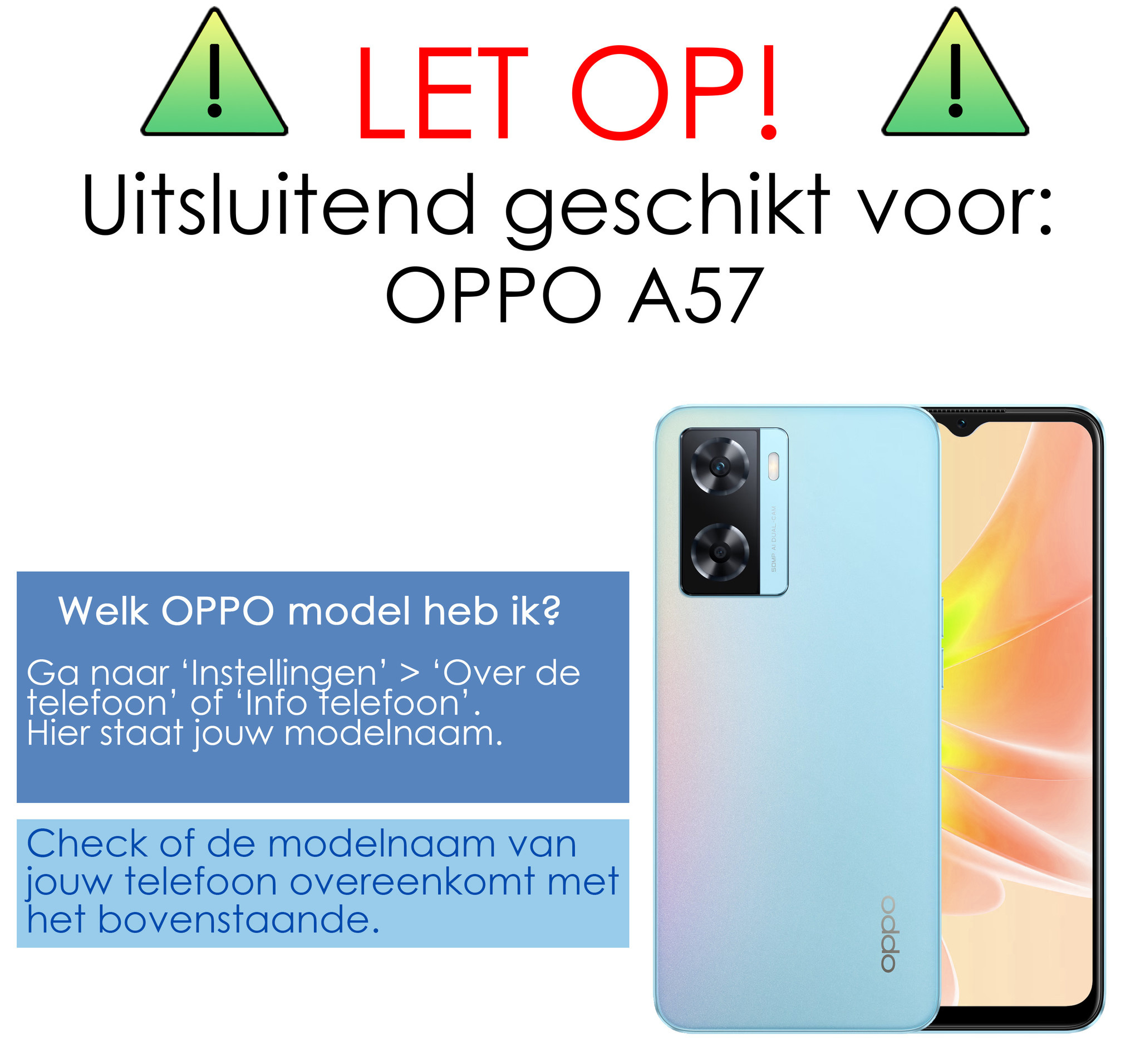 NoXx Hoes Geschikt voor OPPO A57 Hoesje Cover Siliconen Back Case Hoes Met 2x Screenprotector - Transparant