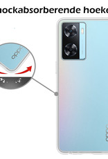 Nomfy Hoesje Geschikt voor OPPO A57 Hoesje Siliconen Cover Case Met 2x Screenprotector - Hoes Geschikt voor OPPO A57 Hoes Back Case - Transparant