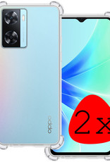 BASEY. Hoes Geschikt voor OPPO A57s Hoesje Shock Proof Case Hoes Siliconen - Hoesje Geschikt voor OPPO A57s Hoes Cover Shockproof - Transparant - 2 Stuks
