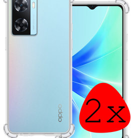 BASEY. OPPO A57s Hoesje Shockproof - Transparant - 2 PACK