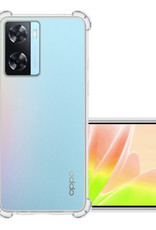 NoXx Hoes Geschikt voor OPPO A57s Hoesje Siliconen Cover Shock Proof Back Case Shockproof Hoes - Transparant