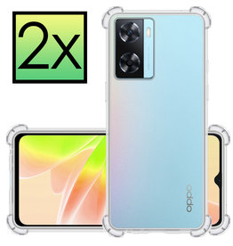 NoXx OPPO A57s Hoesje Shockproof - Transparant - 2 PACK