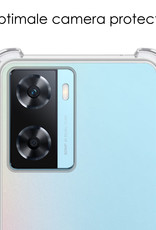NoXx Hoes Geschikt voor OPPO A57s Hoesje Siliconen Cover Shock Proof Back Case Shockproof Hoes - Transparant - 2x
