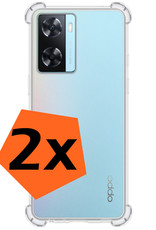 Nomfy Hoesje Geschikt voor OPPO A57s Hoesje Shock Proof Cover Case Shockproof - Hoes Geschikt voor OPPO A57s Hoes Siliconen Back Case - Transparant - 2 PACK