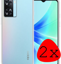 BASEY. OPPO A57s Hoesje Siliconen - Transparant - 2 PACK
