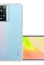 NoXx Hoes Geschikt voor OPPO A57s Hoesje Cover Siliconen Back Case Hoes - Transparant