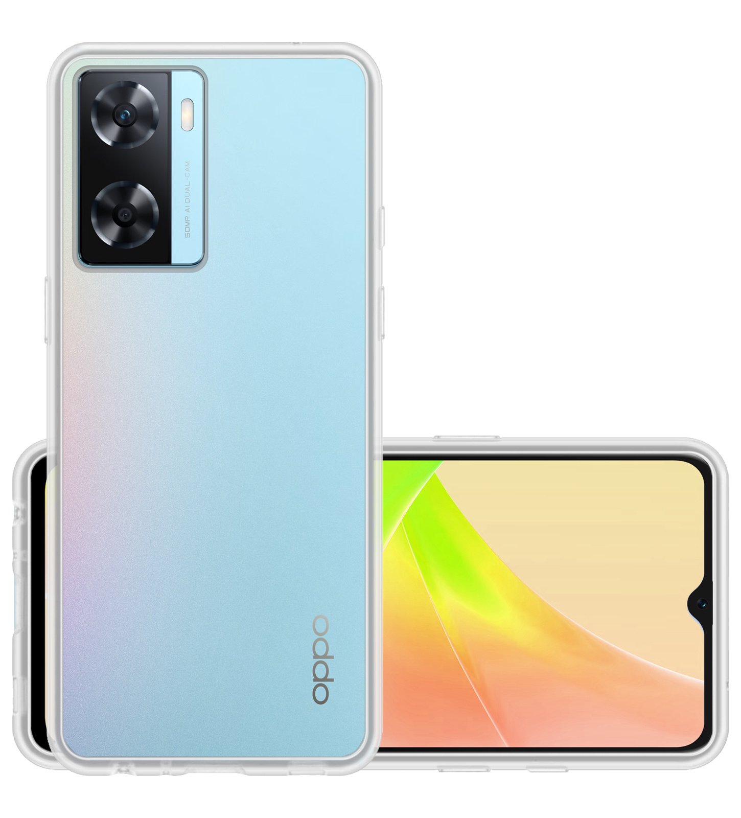 NoXx Hoes Geschikt voor OPPO A57s Hoesje Cover Siliconen Back Case Hoes - Transparant