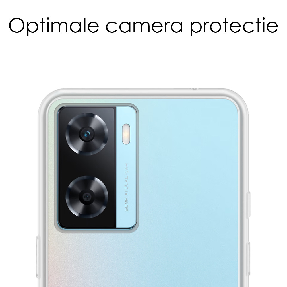 NoXx Hoes Geschikt voor OPPO A57s Hoesje Cover Siliconen Back Case Hoes - Transparant