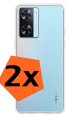 Nomfy Hoesje Geschikt voor OPPO A57s Hoesje Siliconen Cover Case - Hoes Geschikt voor OPPO A57s Hoes Back Case - 2-PACK - Transparant