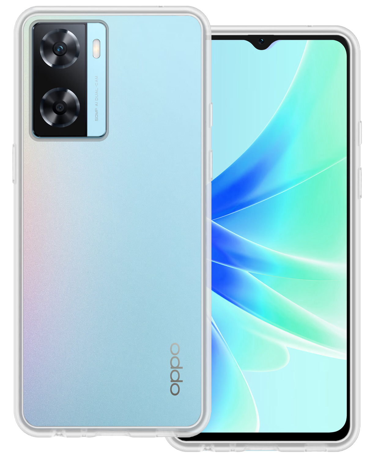 BASEY. Hoes Geschikt voor OPPO A57s Hoesje Siliconen Back Cover Case - Hoesje Geschikt voor OPPO A57s Hoes Cover Hoesje - Transparant