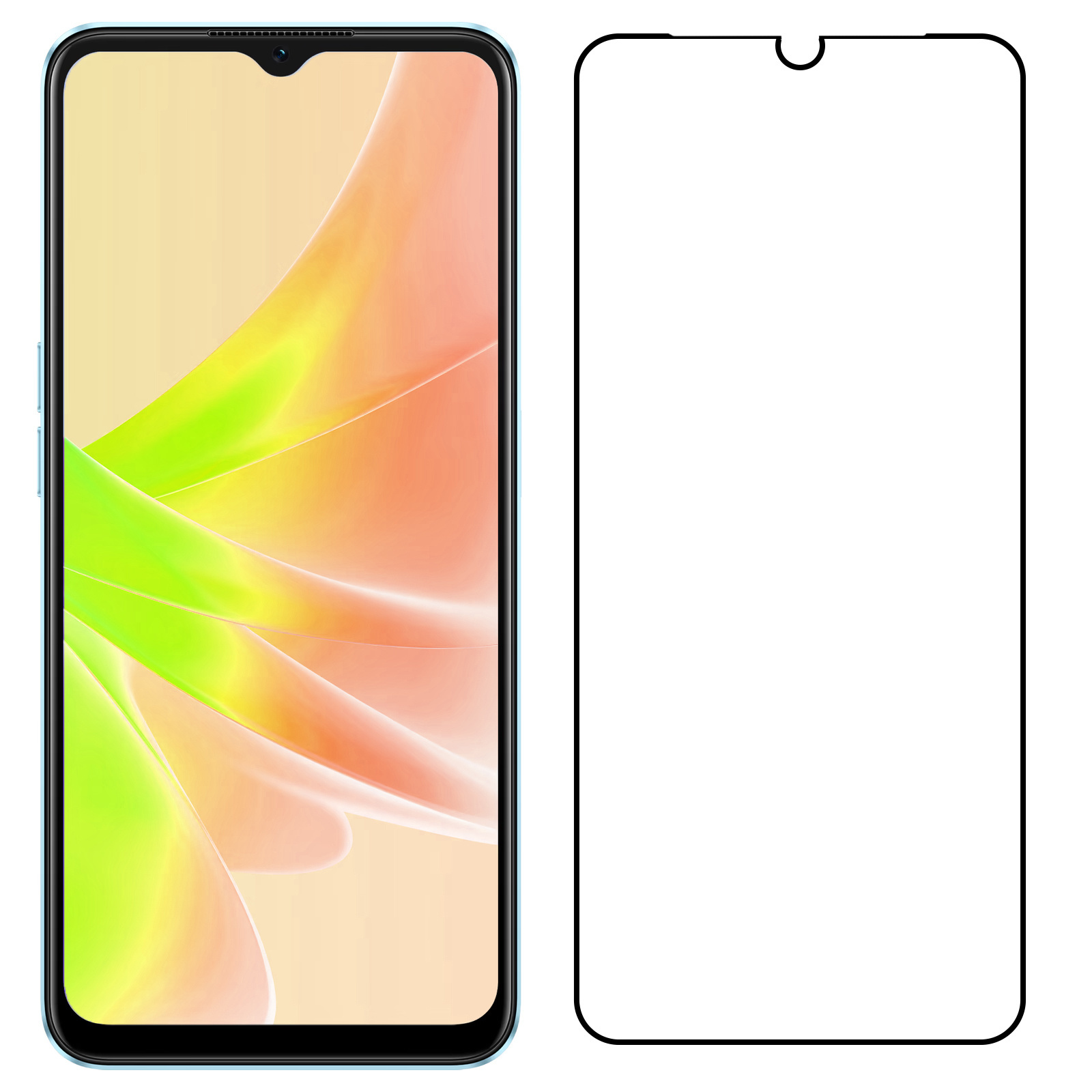 NoXx Screenprotector Geschikt voor OPPO A57s Screenprotector Tempered Glass Gehard Glas Full Cover