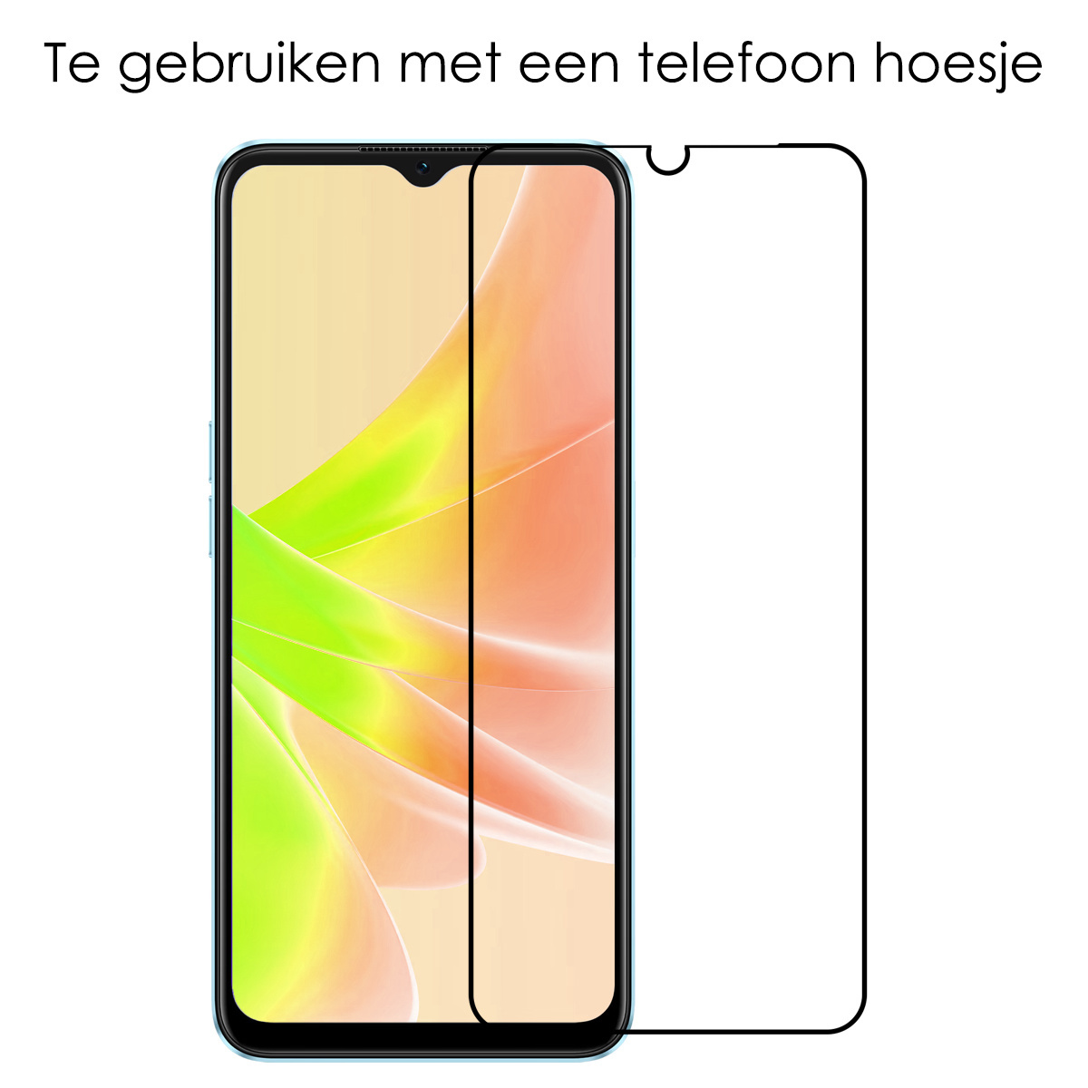 NoXx Screenprotector Geschikt voor OPPO A57s Screenprotector Tempered Glass Gehard Glas Full Cover - 3x