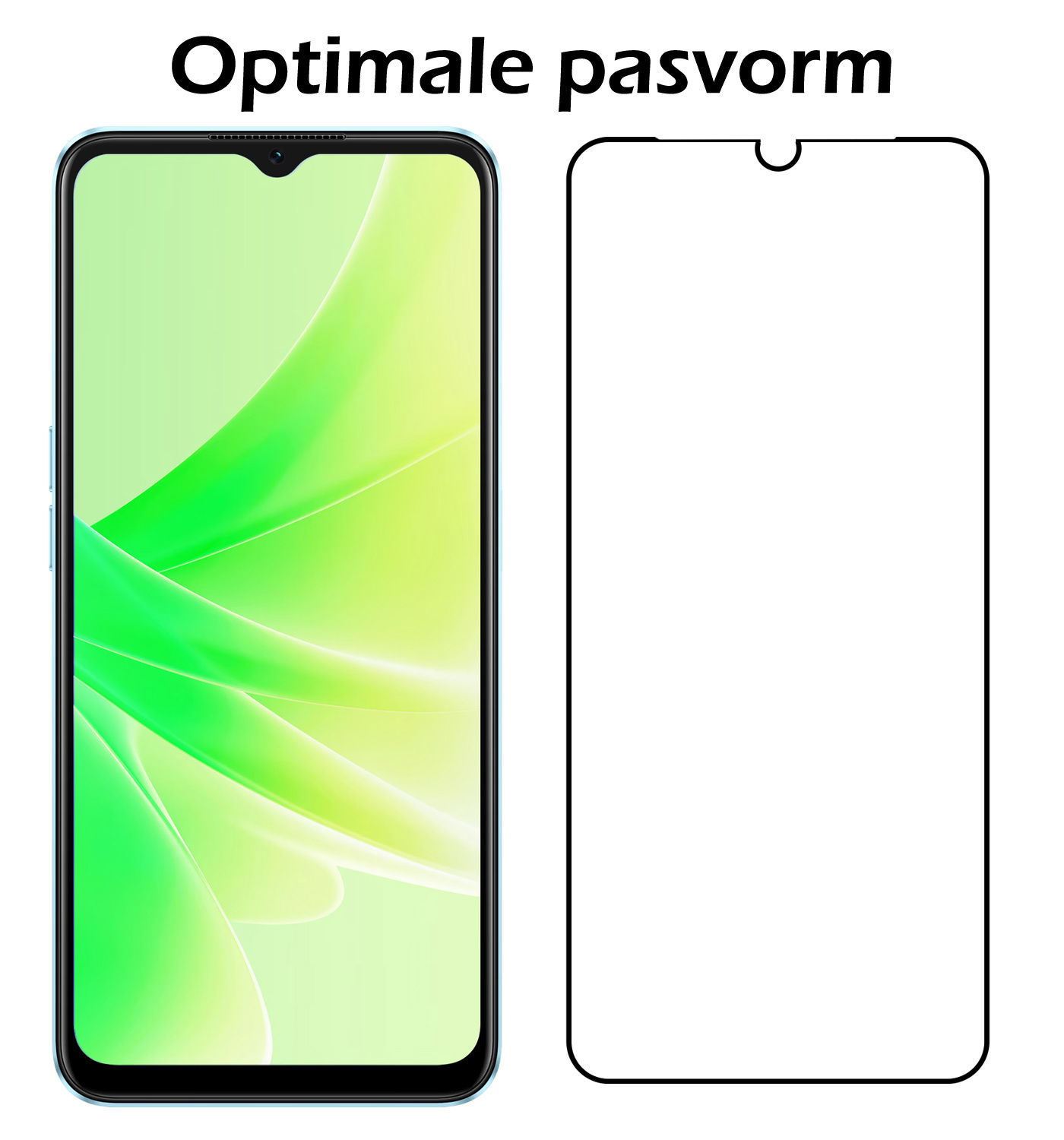 Nomfy Screenprotector Geschikt voor OPPO A57s Screenprotector Bescherm Glas - Screenprotector Geschikt voor OPPO A57s Screen Protector Tempered Glass Full Screen Full Cover